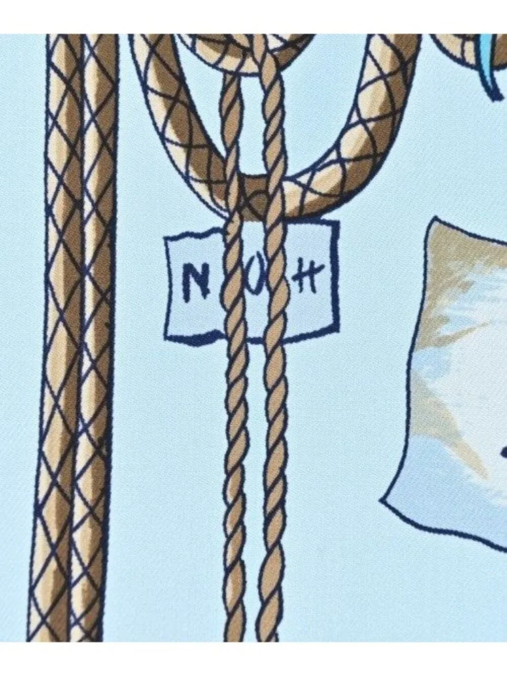 Hermes Bandana Scarf Blue - Picture 5 of 6